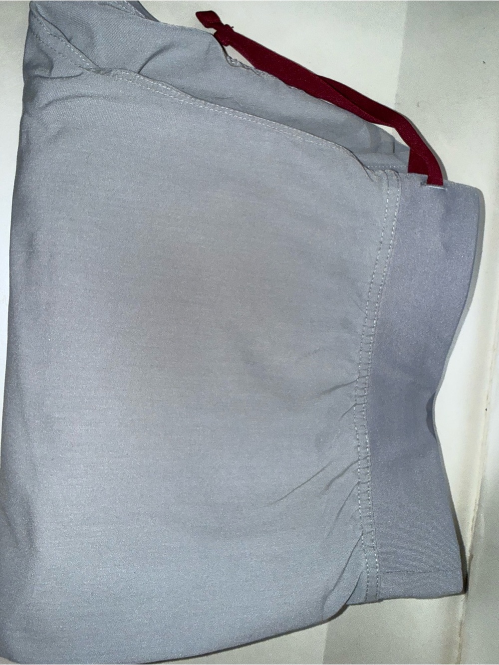 Figs  Light Gray Jogger Pants with Red Drawstring
